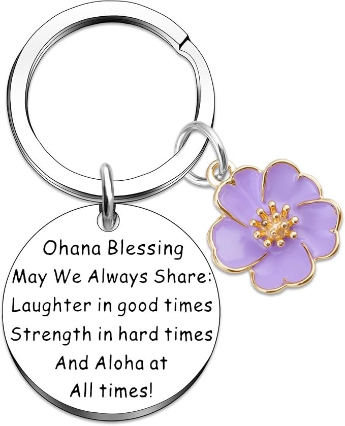 Tropical Hawaiian Hibiscus Keychain